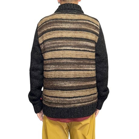 【USED】00's & DOLCE&GABBANA BORDER COLLARED KNIT CARDIGAN