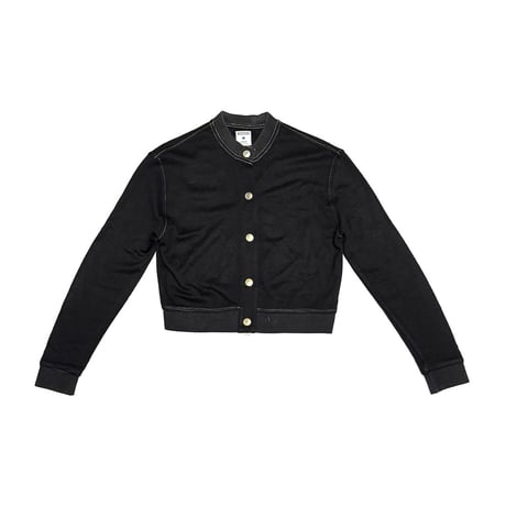 【USED】90's MOSCHINO JEANS “To Jeans or Not to Jeans?” Cropped Knit Jacket