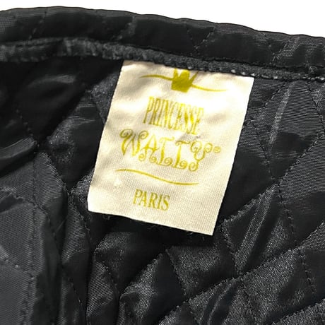 【DEAD STOCK】90's PRINCESSE WALLY QUILTED MINI SKIRT BLACK