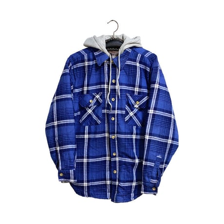 【USED】00'S MOOSE CREEK COTTON FLANNEL HOODED SHIRT JACKET