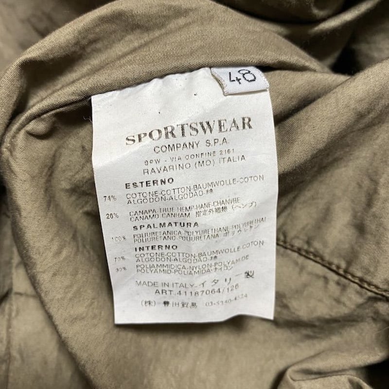 USED】00'S C.P.COMPANY COTTON HEMP TRENCH COAT