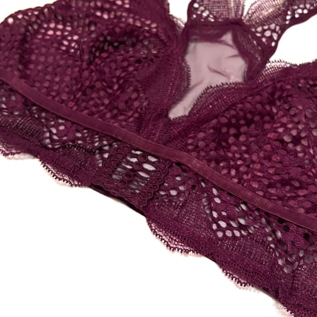 【USED】00's LACE BRA TOP BURGUNDY