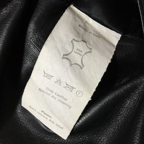 【USED】LEOPARD × BLACK LEATHER COAT MADE IN ITALY