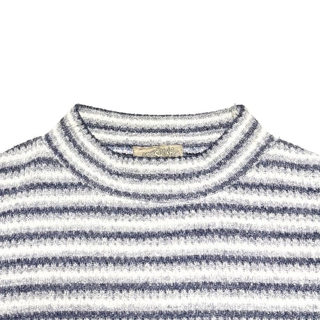 【USED】90's OFFSHORE Newport Beach Loop Knit Border Mock Neck Surf Knit