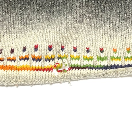 【USED】80'S-90'S  ECUADOR MADE HAND KNIT WOOL SWEATER