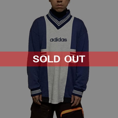 【USED】90'S ADIDAS V-NECK SWEATSHIRT