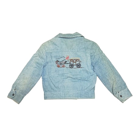 【USED】70's Whimsical Embroidered Denim Jacket