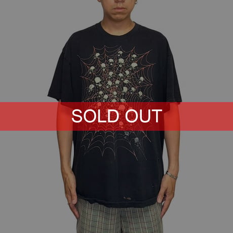 【USED】90's SKULL SPIDER & WEB T-SHIRT