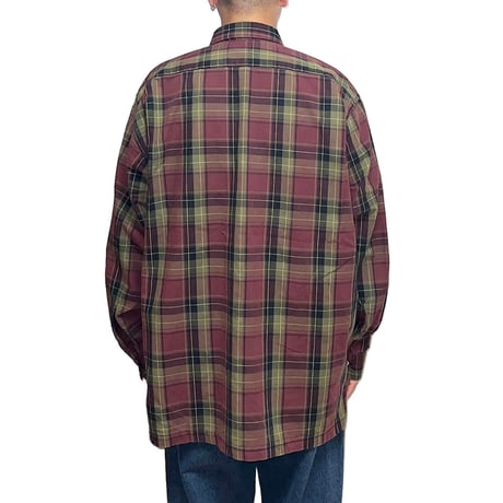 【USED】80's OLD STUSSY OVERSIZED CHECK SHIRT
