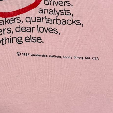 【USED】80's "No" Limits for Women Baby Pink Long Sleeve T-shirt