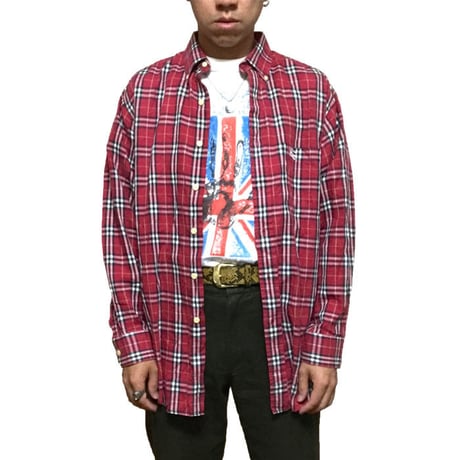 【USED】BURBERRYS RED CHECK B.D SHIRT