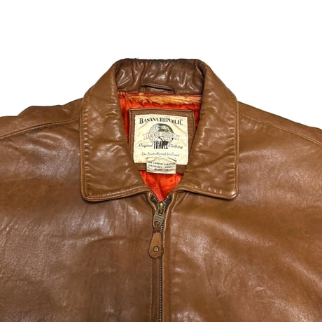 【USED】80's Banana Republic Adventure Outfitters Leather Flight Jacket Brown