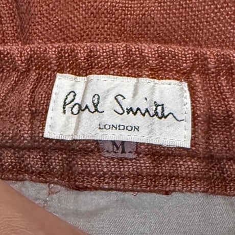 【USED】90's Paul Smith Garment-Dyed Linen Shorts Rust Tone