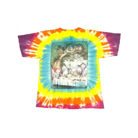 【USED】90's ALICE IN WONDERLAND TIE DYE T-SHIRT