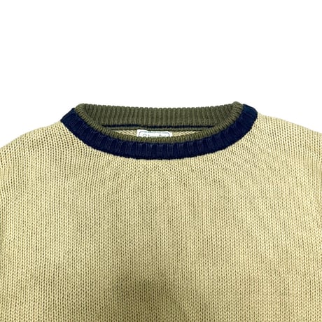 【USED】80's benetton ARM LINE COTTON KNIT SWEATER