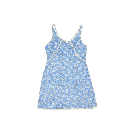 【USED】70's MARGUERITE PATTERN SLIP MINI DRESS