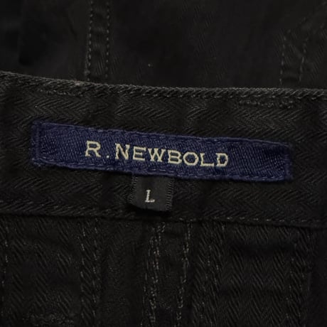 【USED】00's R.NEWBOLD Black Herringbone Utility Trousers