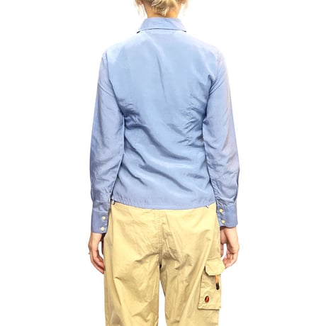 【USED】80'S DANIEL DUVAL LONG POINT COLLAR BLOUSE
