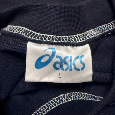 【USED】90's-00's asics Contrast Stitch Euro Team Sweatshirt Navy