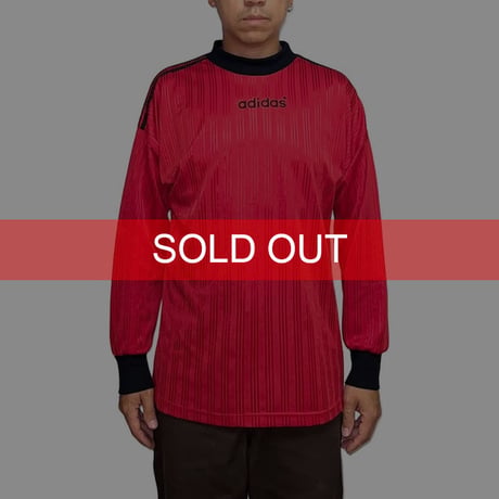 【USED】80's-90's adidas L/S SOCCER JERSEY RED