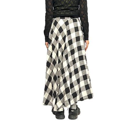 【USED】80's Liz Claiborne BUFFALO CHECK LONG SKIRT