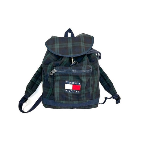 【USED】90'S TOMMY HILFIGER BLACK WATCH BACKPACK
