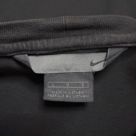 【USED】00's NIKE Layered Sleeve Swoosh T-shirt Charcoal × Off-White