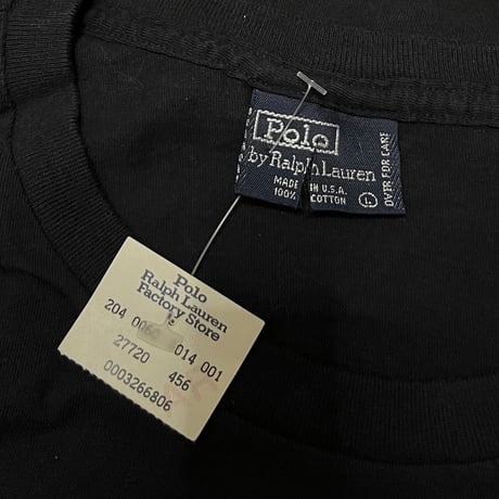 【DEAD STOCK】90's Polo by Ralph Lauren POCKET T-SHIRT BLACK