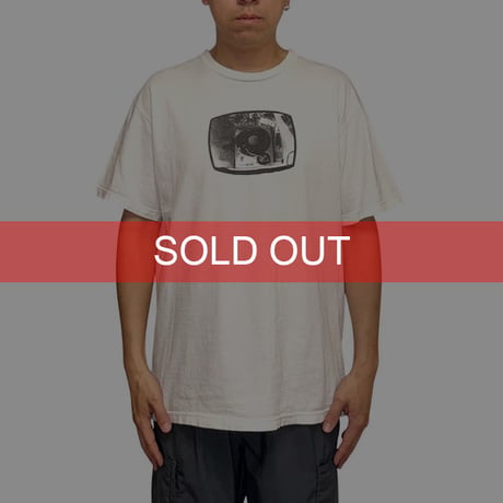 【USED】90's STUSSY TURNTABLE PHOTO T-SHIRT
