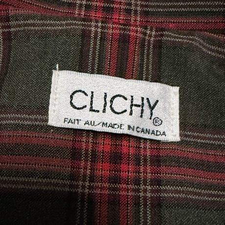 【USED】90's CLICHY Tartan Plaid Short Jacket Made in Canada