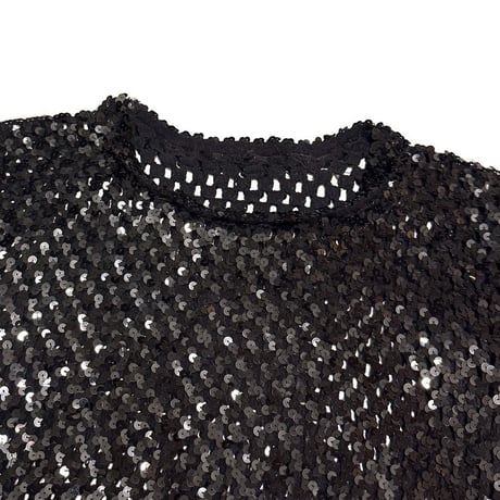 【USED】Vintage Sequin Mesh Knit Top