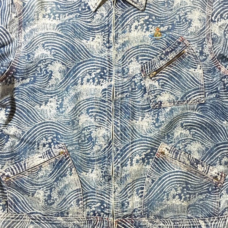 USED】90'S VIVIENNE WESTWOOD WAVE DENIM JACKET USED】90'S VIVIENNE WESTWOOD WAVE DENIM JACKET