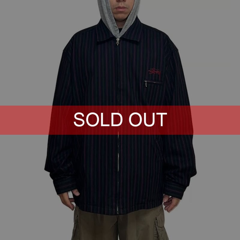 USED】80's OLD STUSSY STRIPE OVERSIZED DRIZZLER USED】80's OLD STUSSY STRIPE OVERSIZED DRIZZLER