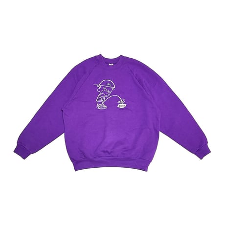 【USED】90's Calvin Peeing "Ford vs Chevy" Embroidered Sweatshirt
