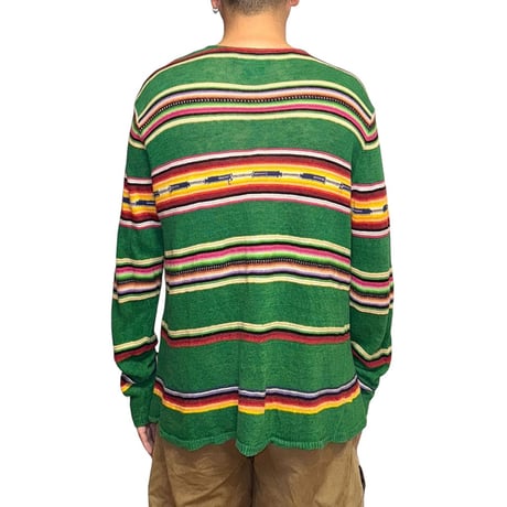 【USED】90's Polo by Ralph Lauren LINEN BREND KNIT L/S TOP