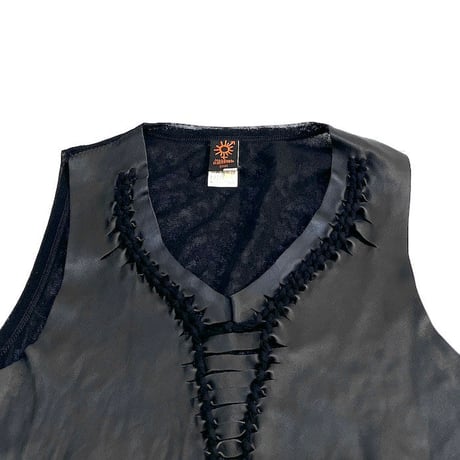 【USED】JEAN PAUL GAULTIER SOLEIL 2001SS LASER CUTTING LEATHER VEST