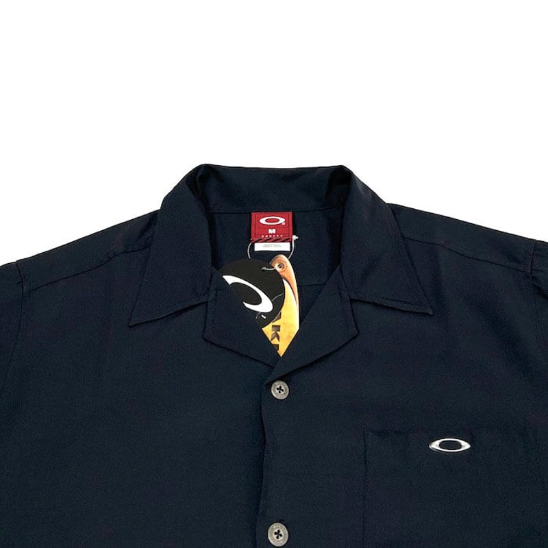 DEAD STOCK】00'S OAKLEY OPEN COLLAR SHIRT BLACK