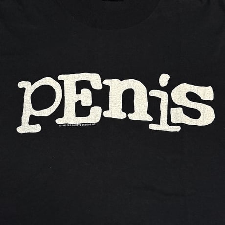 【USED】90's OLD GHOSTS DESIGNS INC. "pEnis" Protest T-shirt