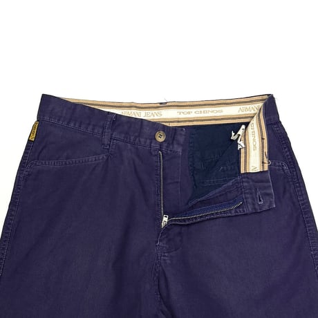 【USED】90's ARMANI JEANS Top Chinos Trousers Royal Navy