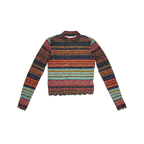 【USED】00's Candie's GLITTER BORDER KNIT TOP