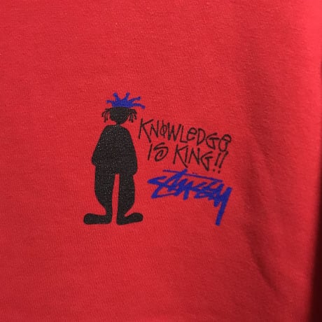 【USED】90'S STUSSY SWEATSHIRT "KNOWLEDGE IS KING"