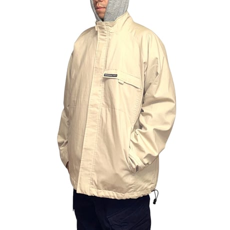 【USED】00's EURO NIKE Minimal Stand Collar Jacket Ivory
