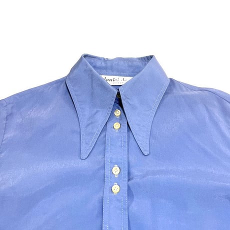 【USED】80'S DANIEL DUVAL LONG POINT COLLAR BLOUSE