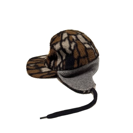 【USED】90's OLD STUSSY Camo Pattern Fleece Ear Flap Cap Made in USA