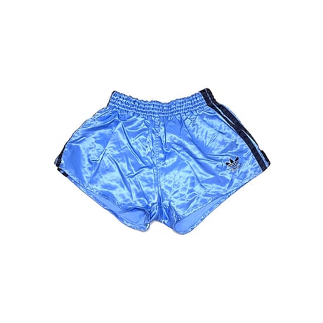 【USED】80's adidas RUNNING POLY SHORTS SKY BLUE MADE IN WEST-GERMANY