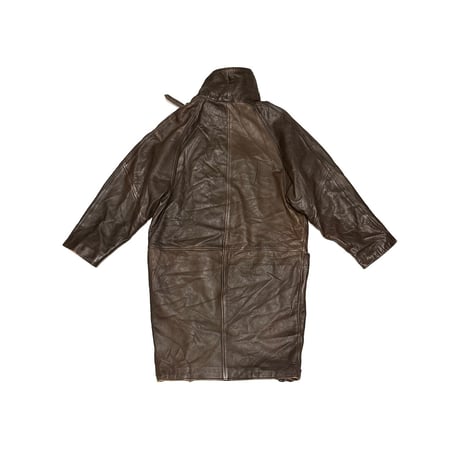 【USED】80's Vision Asymmetric High-Neck Leather Coat Sheep Nappa