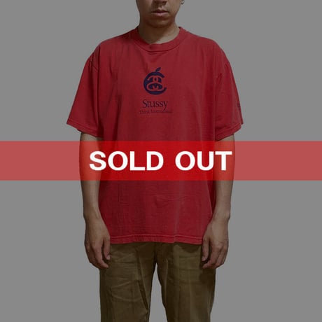 【USED】90'S STUSSY APPLE LOGO T-SHIRT