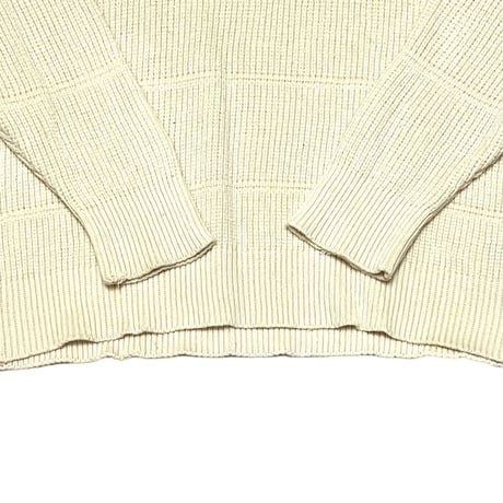 【USED】00'S haggar HIGH-NECK ZIP COTTON KNIT SWEATER