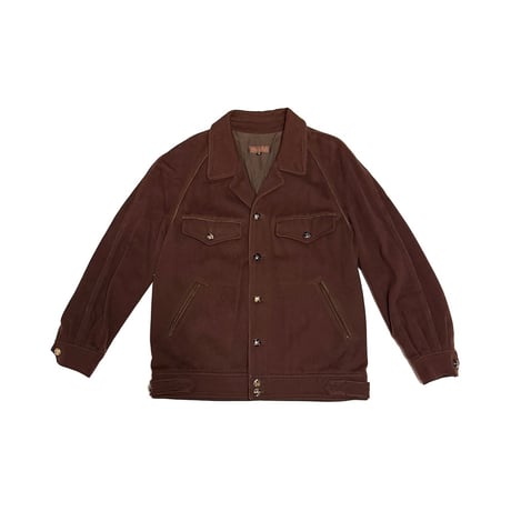【USED】80's Yves Saint Laurent YSL Monsieur Brown Moleskin Work Jacket