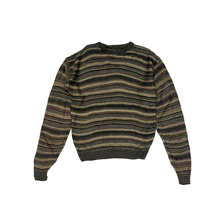 【USED】00'S Marc Edwards BORDER ACRYLIC KNIT SWEATER